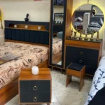 سرویس خواب یک و دو نفره شامل تخت، پاتختی، دراور و میز آرایش